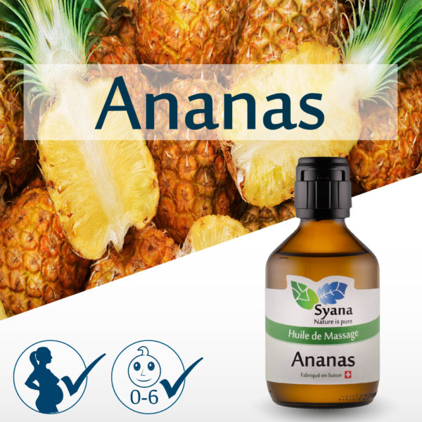 Bouteille d'huile de massage Ananas
